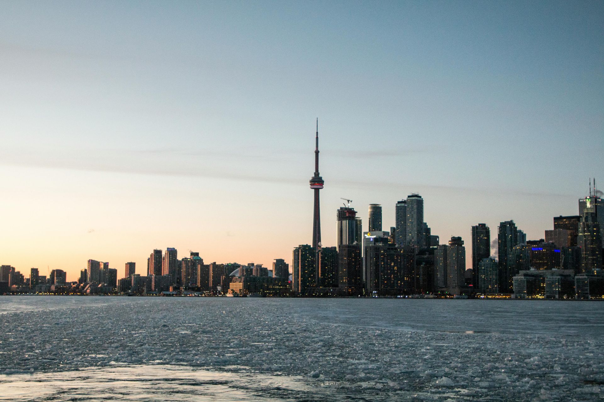 Toronto waterfront skyline along Lake Ontario
Lakeside boardwalk with walking path and water view