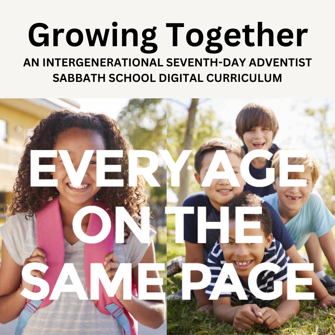 Growing Together curriculum cover with diverse students and the text “Every Age on the Same Page”