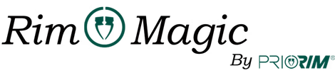 Rim Magic logo with teal emblem and “By Priom” text on a white background