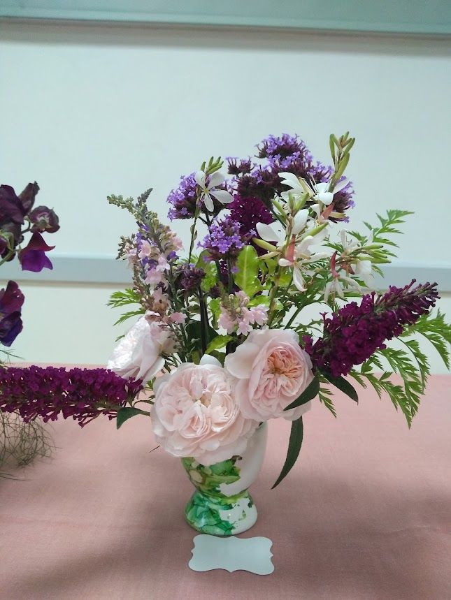Photo of flower arrangment in an eggcup, 2nd place winner Lynne P