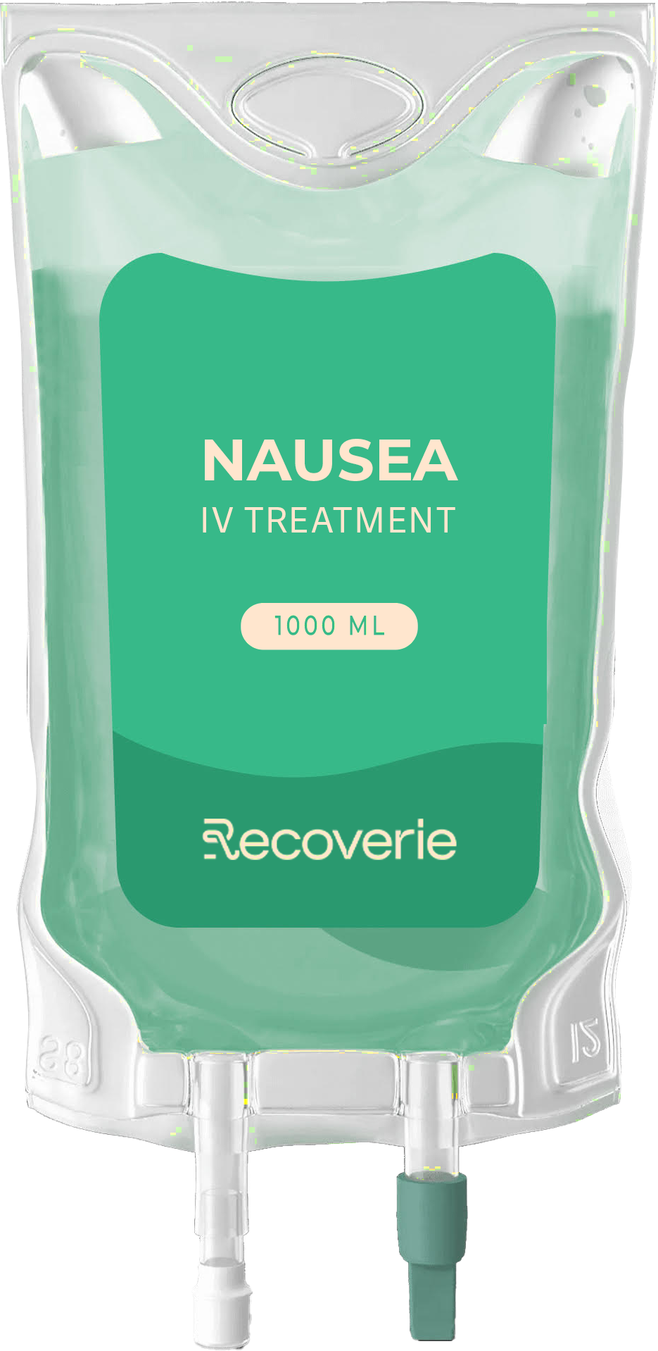 A bag of mini boost iv treatment is shown on a white background.