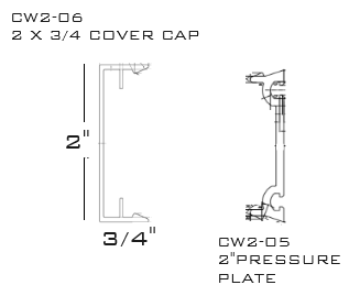 A drawing of a cover cap and a pressure plate