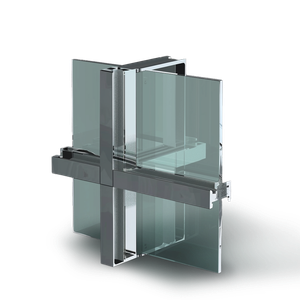A 3d model of a glass wall on a white background.