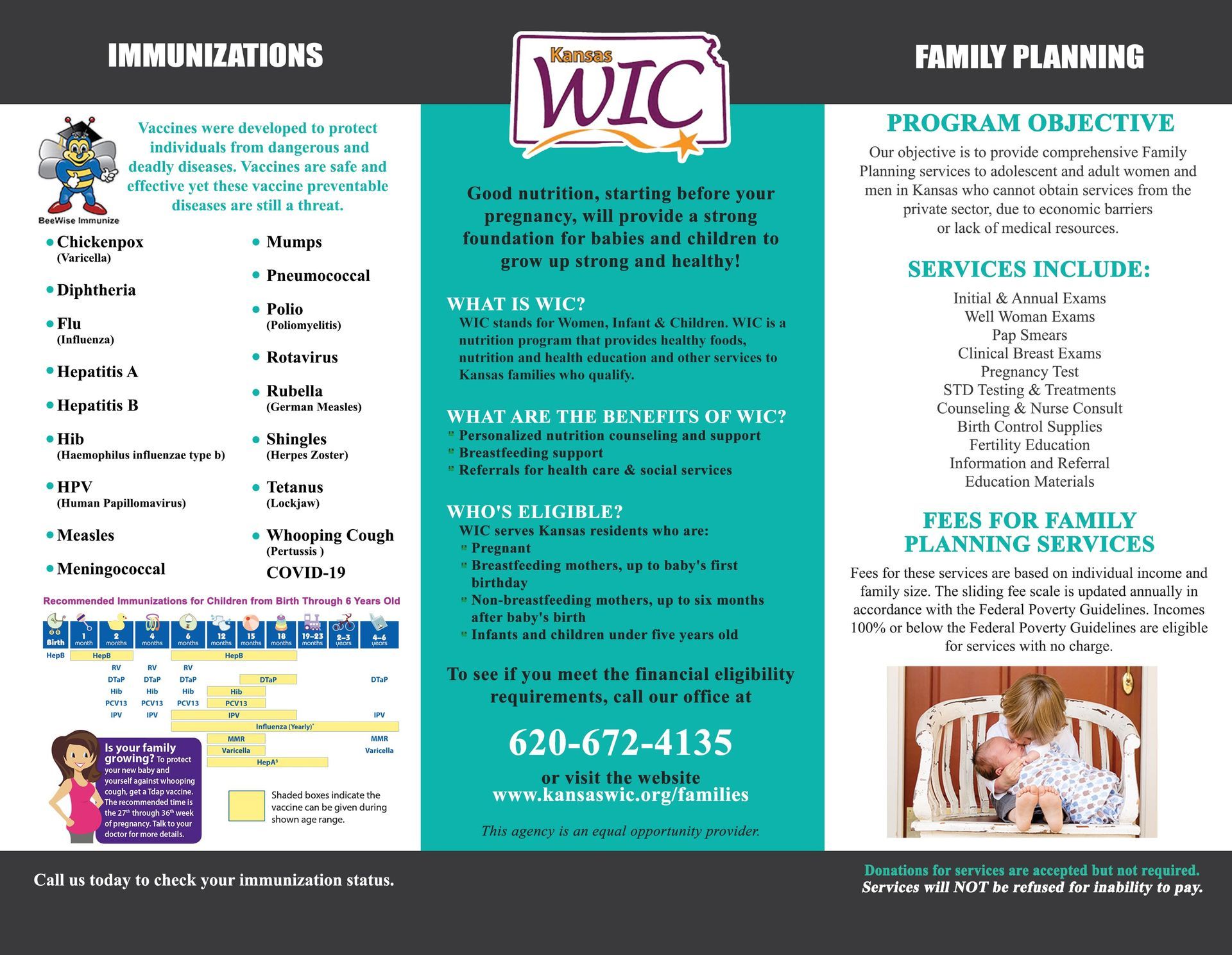 A brochure for wic family planning services