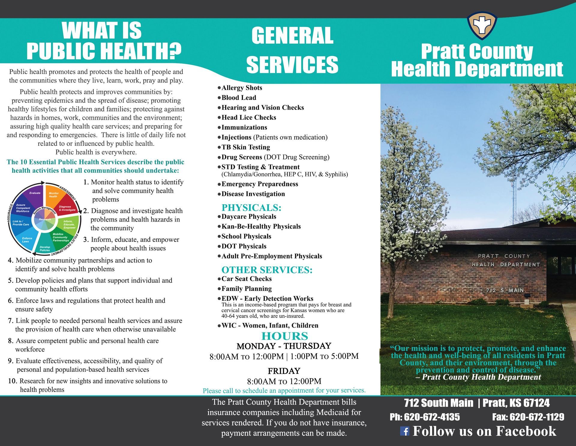 A brochure for the prati county health department