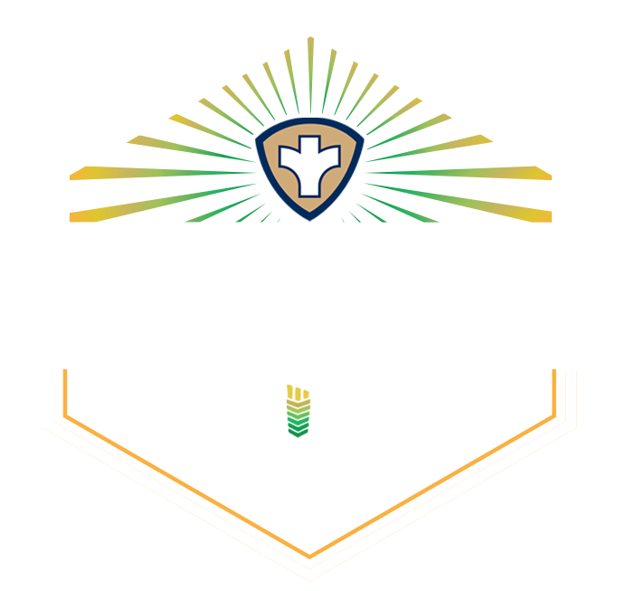 The logo for the pratt county health department is a shield with a cross on it.