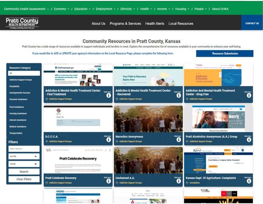 A screenshot of a website that says community resources in perth county