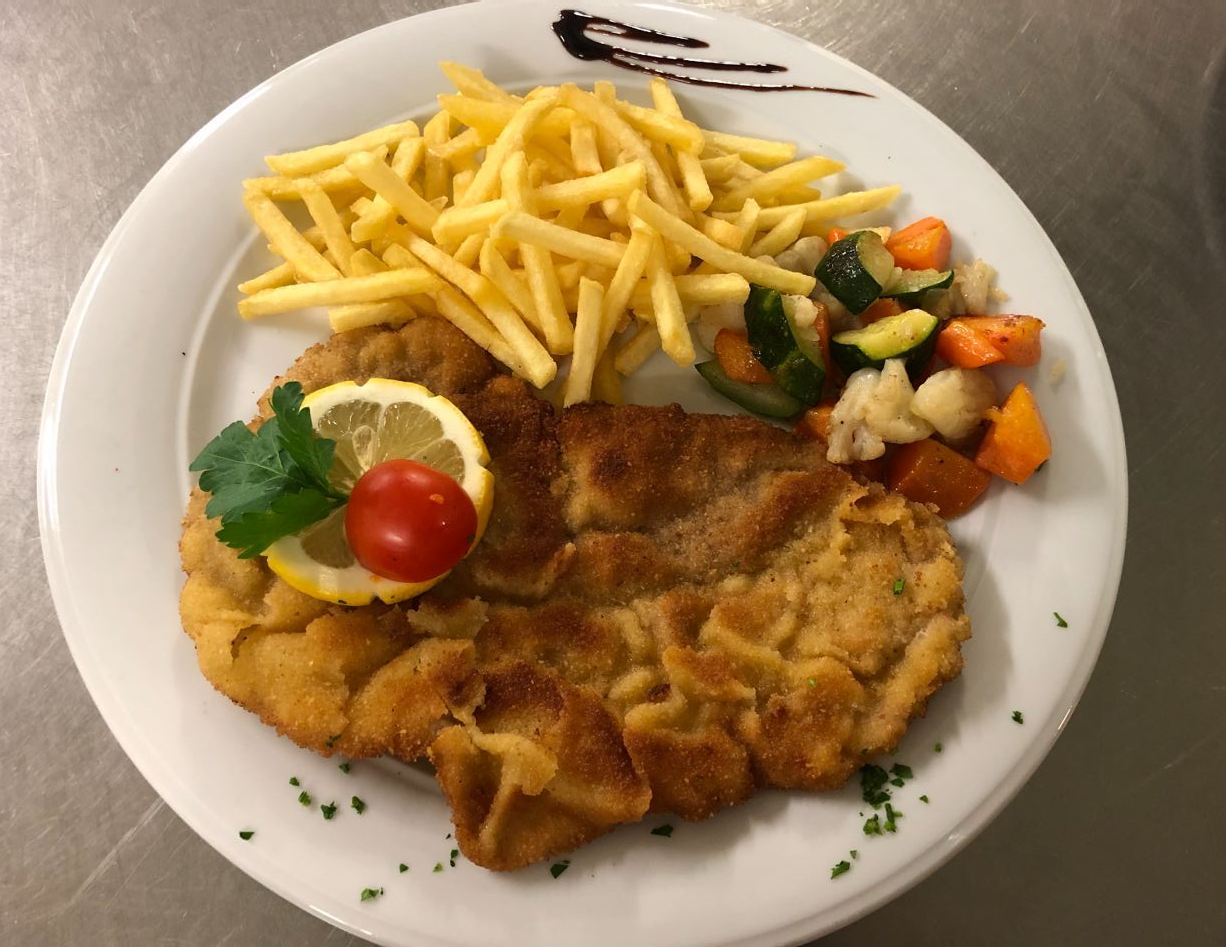 Paniertes und gebratenes Fleisch