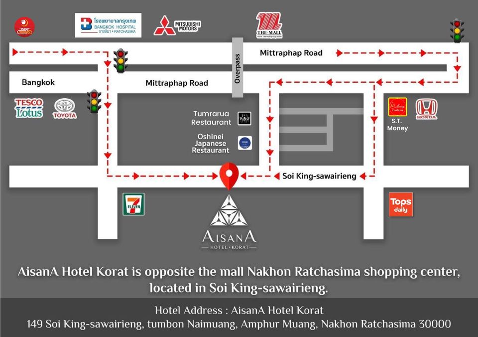 Aisana Hotel Korat - Map