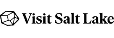 Visit Salt Lake logo with a geometric mountain icon in black on white background