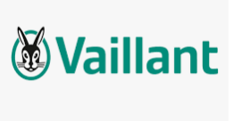 Logo Vaillant con icona di coniglio color verde acqua e marchio denominativo su sfondo bianco.