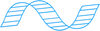 Schema di una doppia elica del DNA, rappresentato da una forma curva con linee orizzontali.