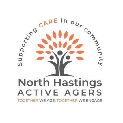 Logo for North Hastings Active Agers featuring a tree with a human figure in the center and the text 