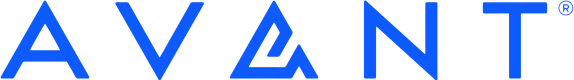 The blue Avant logo, featuring a stylized letter 