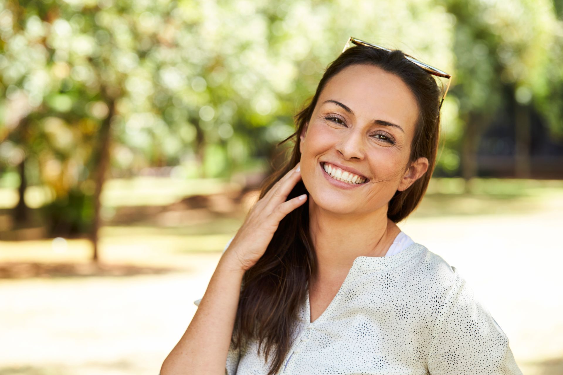 Woman smiling