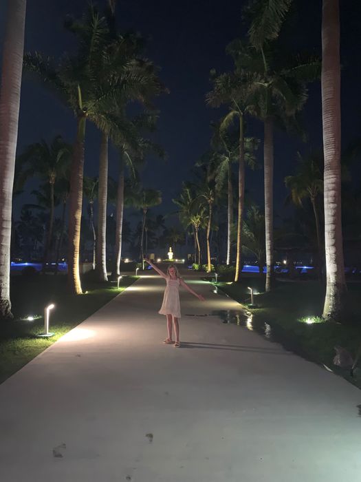 A beautiful evening at a tropical resort