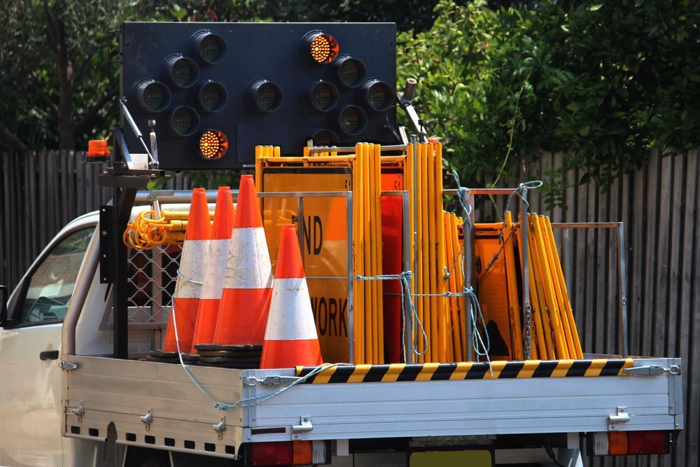 Ute Loaded With Traffic Cones And Signs — Comprehensive Traffic Management in Newcastle, NSW