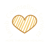 Logo: Gold heart with diagonal stripes;