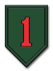 A green shield with a red number 1 on it.