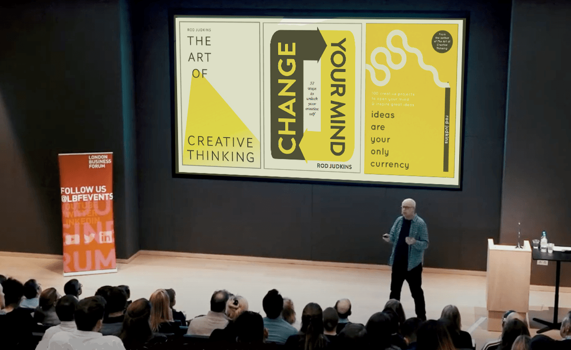 Speaking at the Design Centre, London.