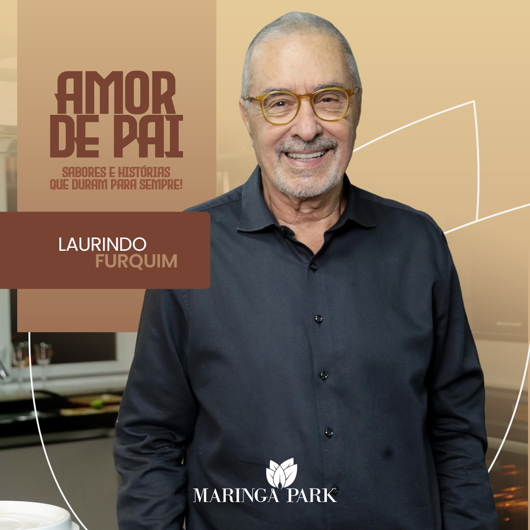 Laurindo Furquim smiling in a dark shirt, promoting 