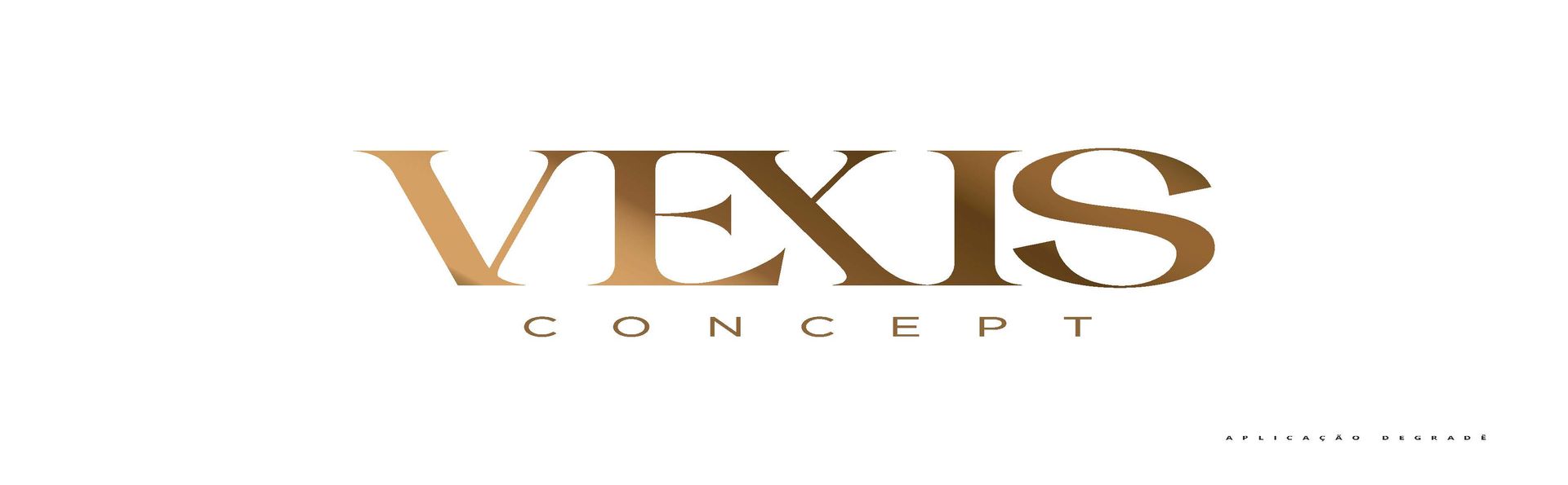 Logotipo da Vexis Concept em cor dourada sobre fundo branco.