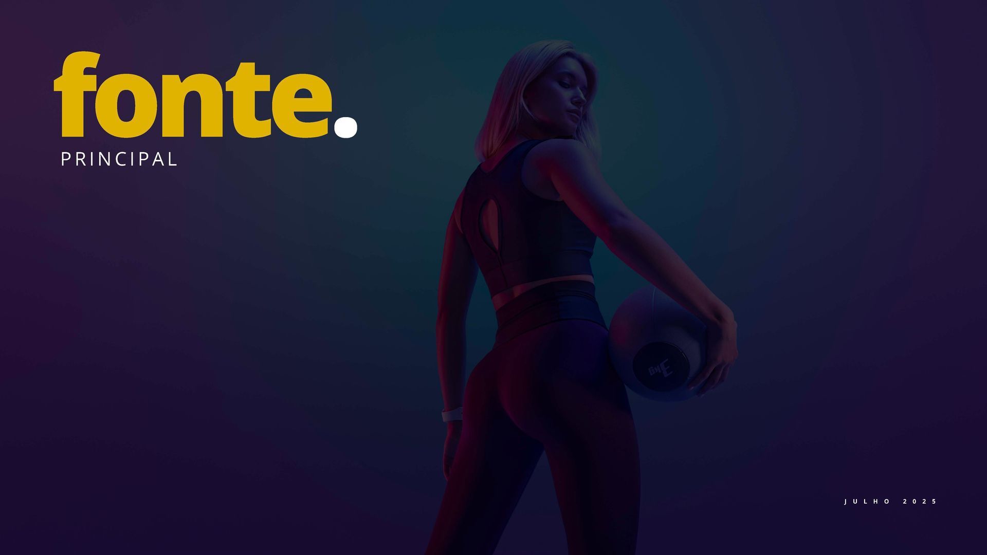 Gráfico promocional roxo escuro com o logotipo 