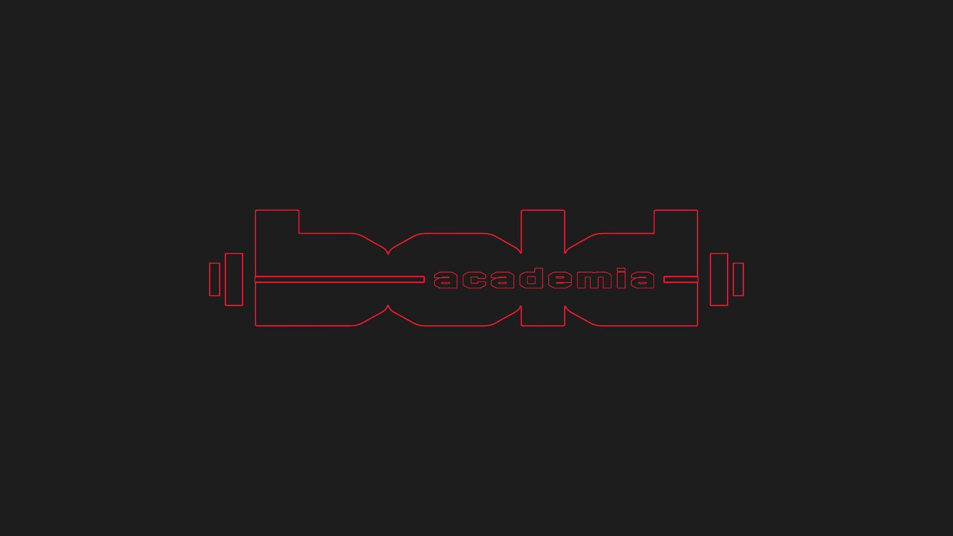 Logotipo em neon vermelho sobre fundo escuro.
