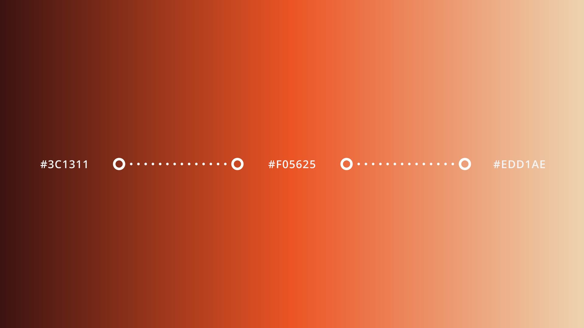 Gradiente de cores laranja e marrom, com transição do escuro para o claro. Códigos de cores são exibidos.