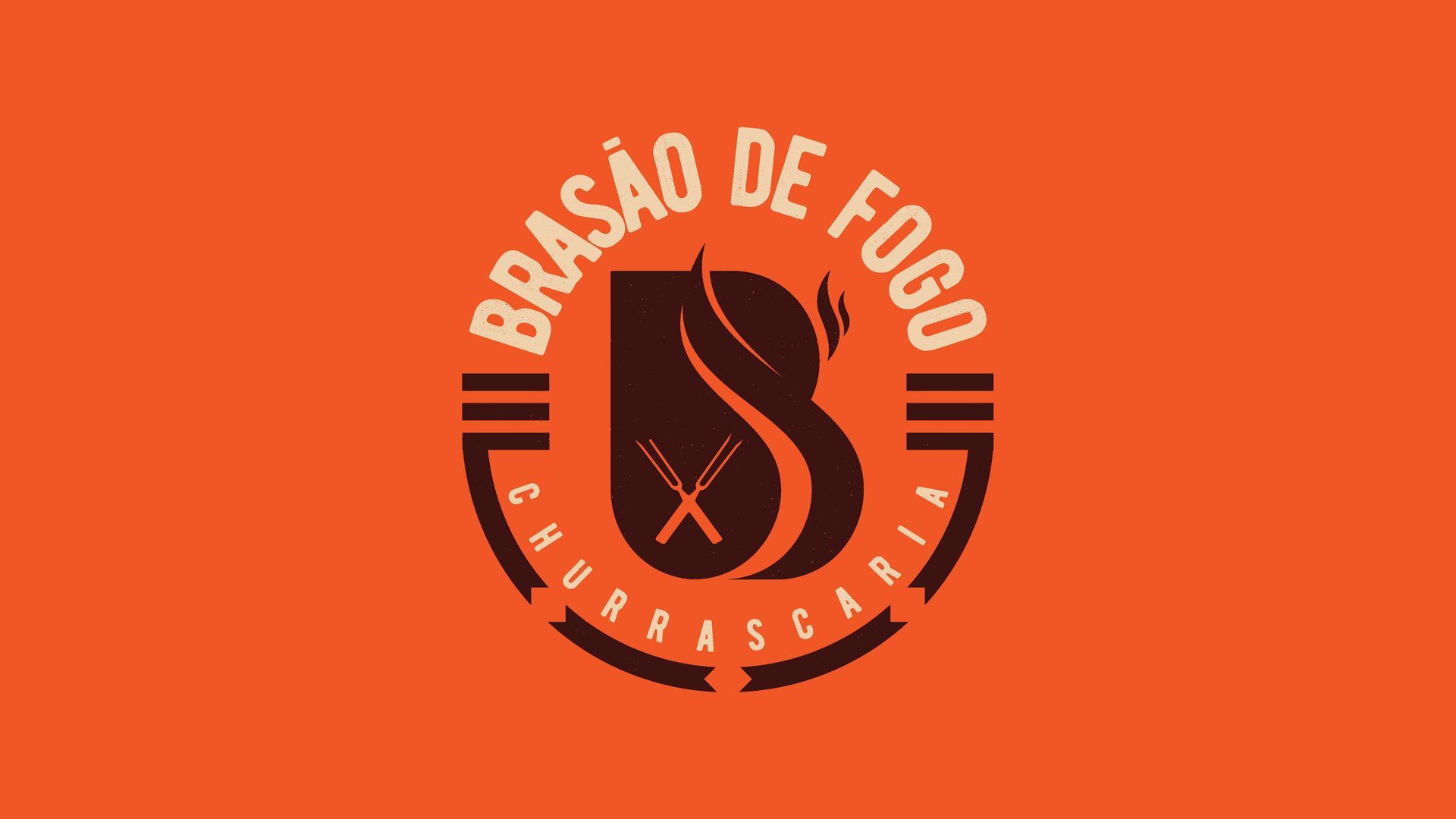 Logo for Brazão de Fogo Churrascaria: A stylized brown