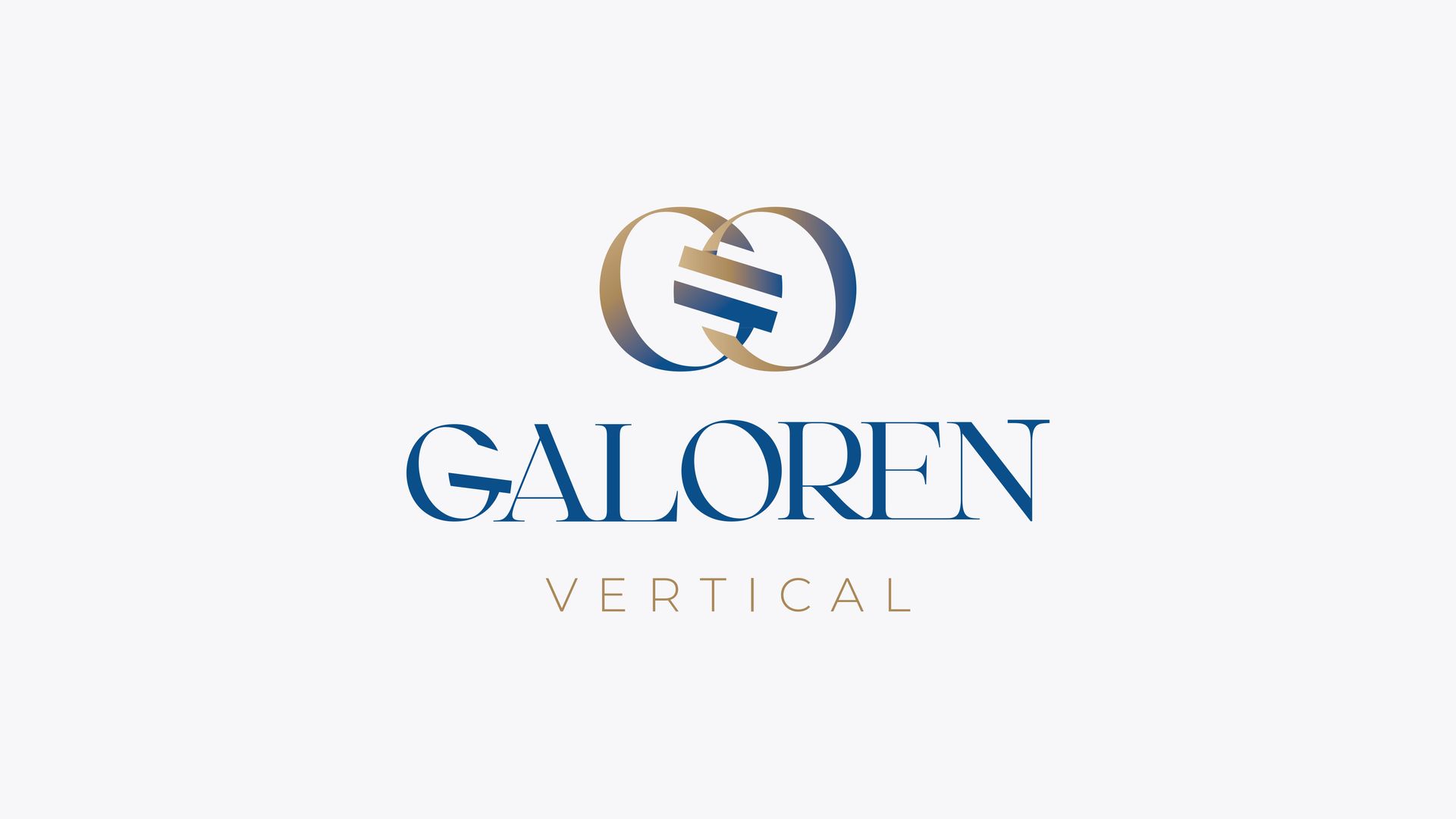 Logotipo estilizado “GALOREN VERTICAL” em azul e dourado sobre fundo branco.