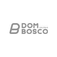 Logotipo da Dom Bosco em cinza sobre fundo branco com pequeno texto vermelho “.com.br”