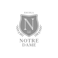 Logotipo da Universidade de Notre Dame com escudo, ramos de louro e um grande N em cinza.