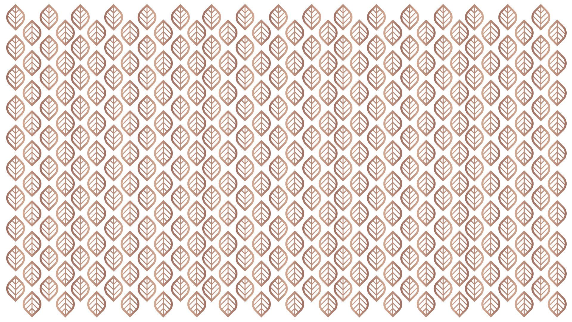 Padrão de folhas marrons sobre fundo branco. As folhas estão densamente dispostas em fileiras e colunas.