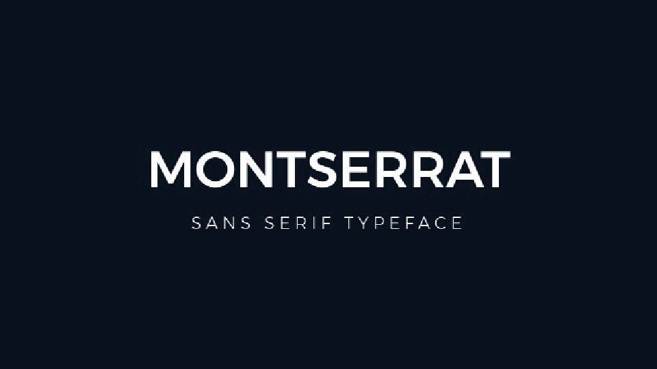 Fundo azul-marinho escuro com texto branco escrito “MONTSERRAT” e em tamanho menor “fonte sem serifa”.