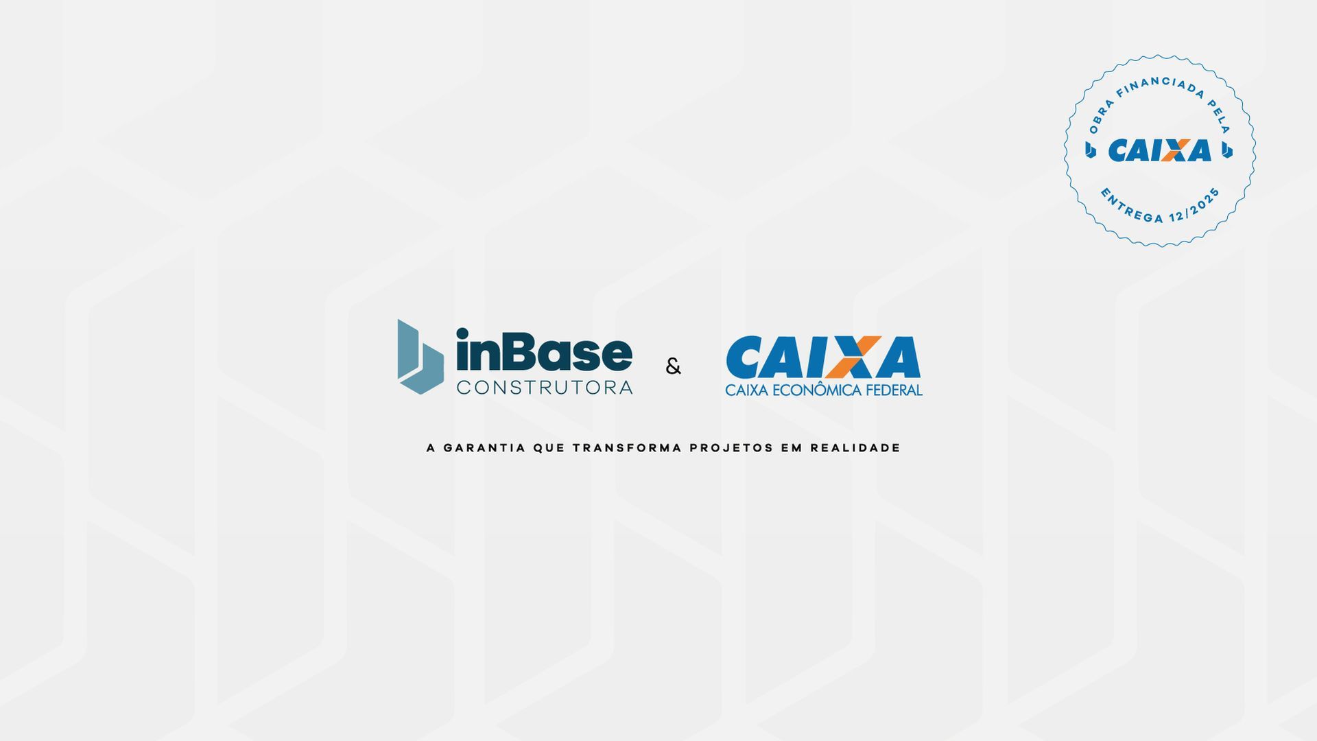 Logotipos da inBase e da CAIXA sobre um fundo cinza claro, com o selo da CAIXA no canto superior direito.