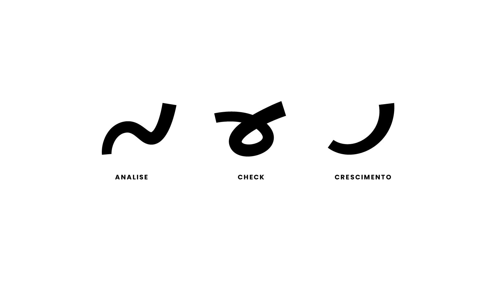 Um desenho em preto e branco de três letras em um fundo branco.