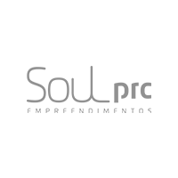 Logotipo da Soul Pro Empreendimentos em cinza sobre fundo branco
