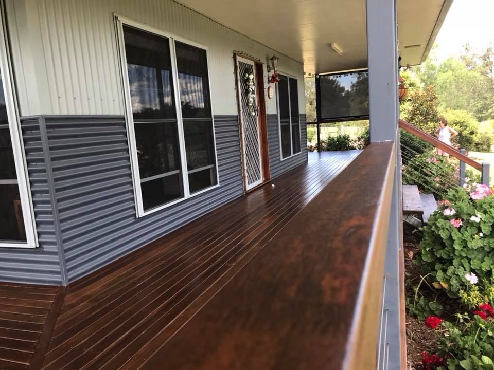 Large Porch With A Wooden Deck In Front Of A House — Shane's Painting & Timber Restorations In Pittsworth, QLD
