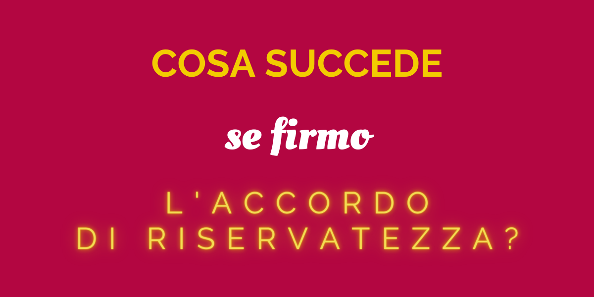 cosa succede se firmo l'accordo di riservatezza con una casa edititrice