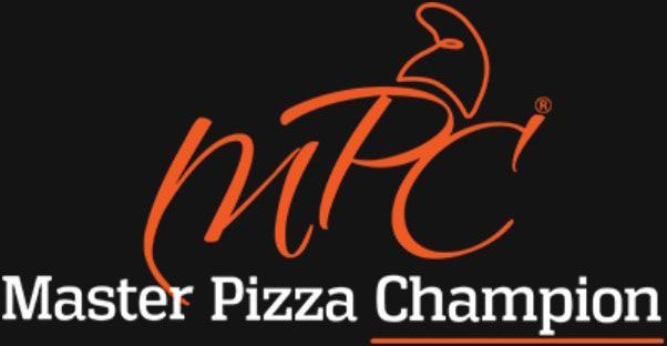 Logo Master Pizza Champion in scritta arancione su sfondo nero.