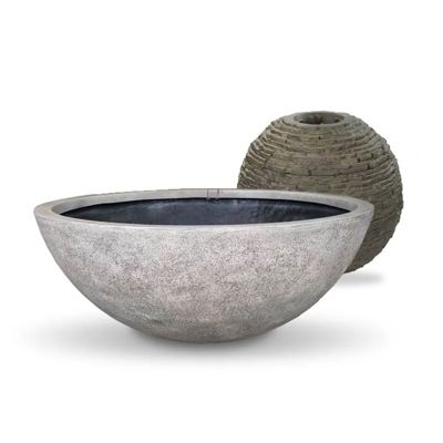 With 24″ Stacked Slate Sphere