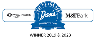 Wilmington Trust and M&T Bank “Best of the Best” Dan’s logo with “Winner 2019 & 2023” text