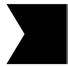 Black flag-like shape with a white left-pointing notch on a white background