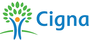 A logo for cigna with a tree and a person