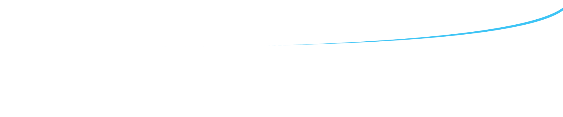 A blue line is flying in the air on a white background.