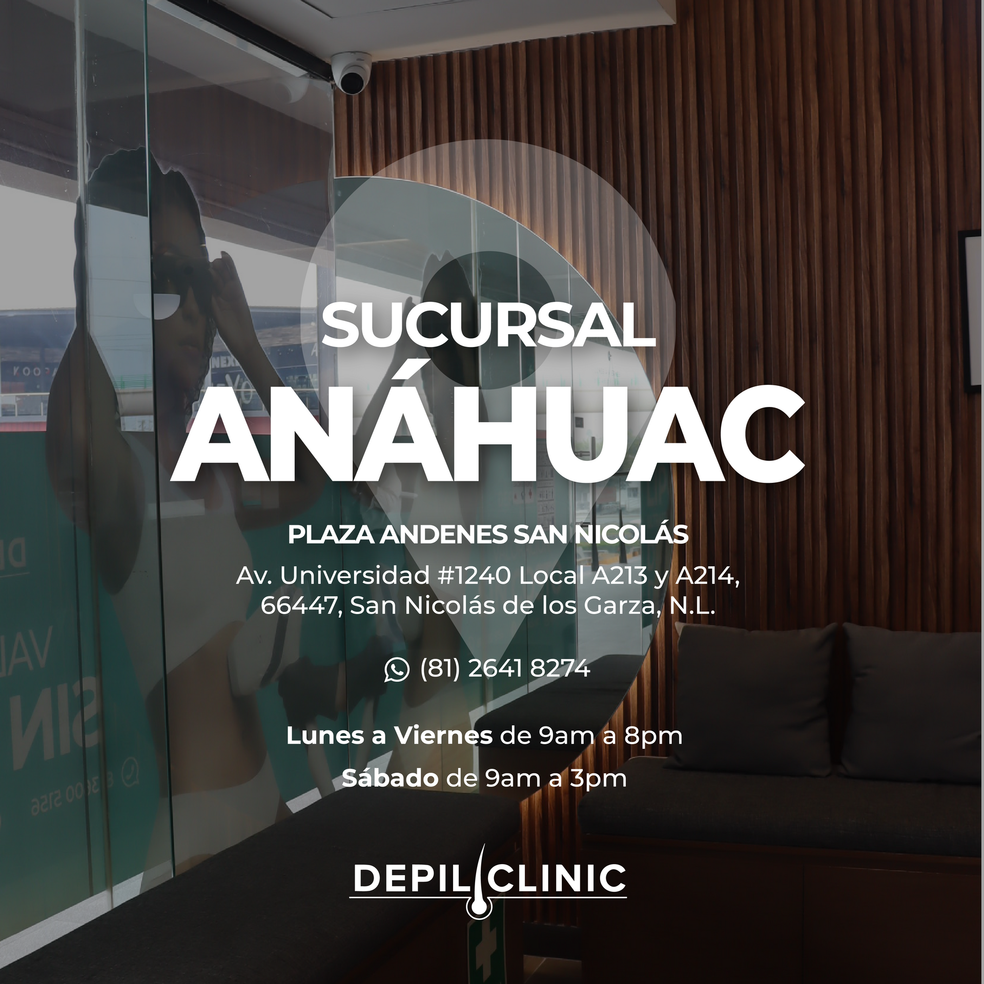 An advertisement for sucursal anahuac plaza andenes san nicolas