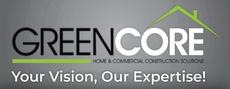 GREENSCORE logo with green roof line and slogan “Your Vision, Our Expertise!”