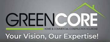 GREENSCORE logo with green roof line and slogan &ldquo;Your Vision, Our Expertise!&rdquo;