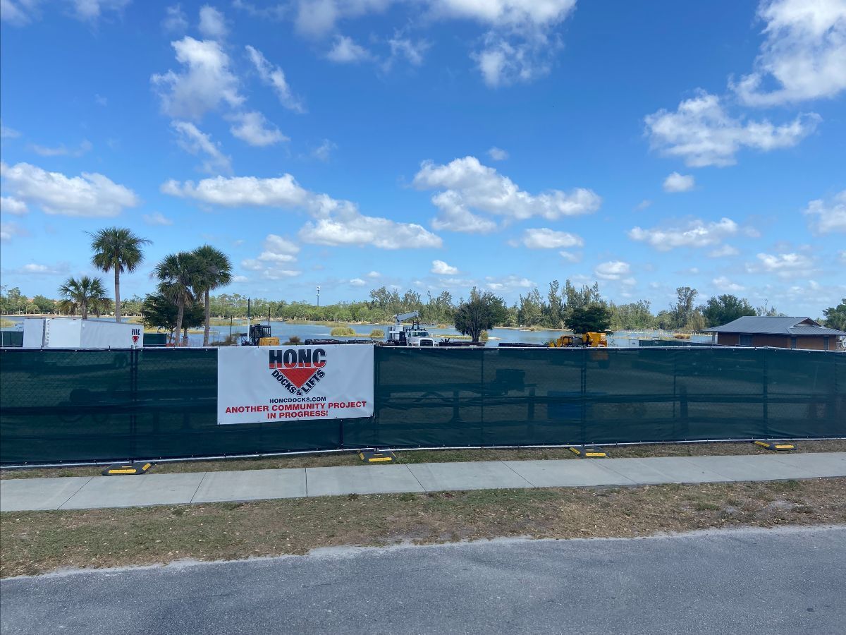 A construction site with a sign that says nova on it